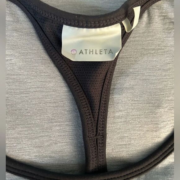 ATHLETA reach & restore grey fitted yoga athletic tank top Sz-XXS. B13 - Picture 10 of 12